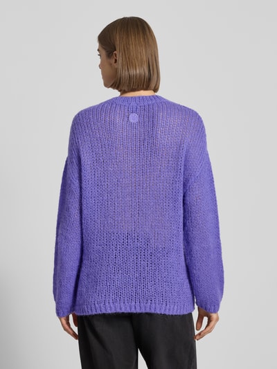 Hugo Blue Relaxed Fit Strickpullover mit Alpaka-Anteil Modell 'SLOOKINA' Lila 5