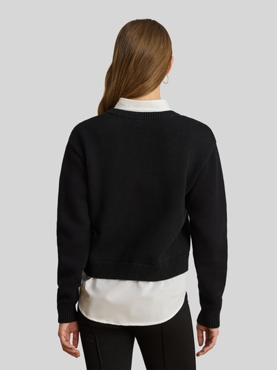 Lauren Ralph Lauren Sweter z dzianiny o kroju regular fit z czystej bawełny BLACK 5