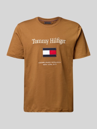Tommy Hilfiger Regular fit T-shirt van puur katoen Olijfgroen - 1
