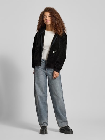 Carhartt Work In Progress Sweatjack met ritssluiting en kangoeroezak Zwart - 1