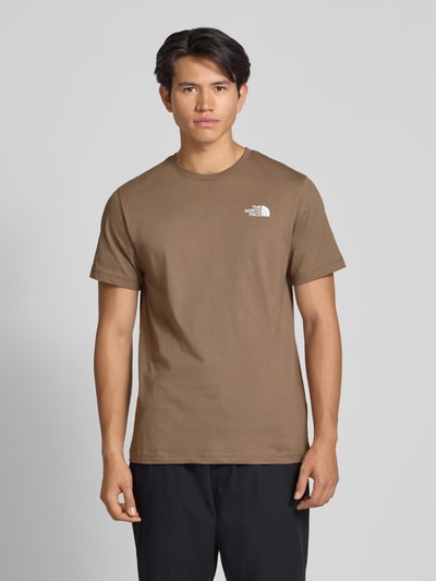 The North Face T-Shirt mit Label-Print Schoko 5