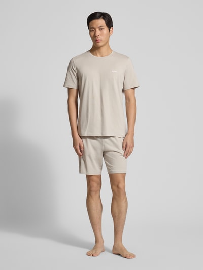 BOSS damski t-shirt o kroju regular fit z mieszanki bawełny Średnioszary 1