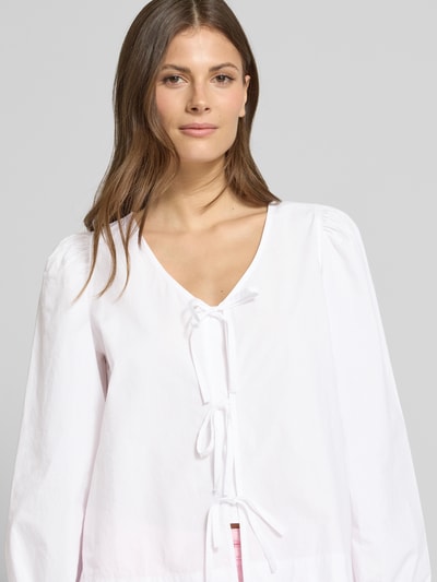 s.Oliver RED LABEL Regular Fit Langarmbluse aus reiner Baumwolle Weiss 3