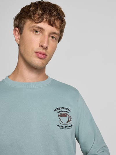 Blend Sweatshirt met motiefstitching, model 'HIFOLO' Mintgroen - 3