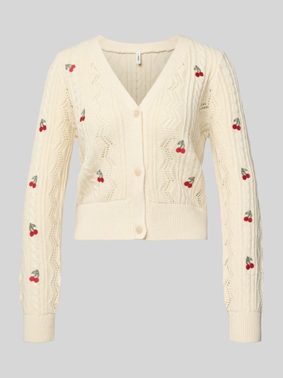 ONLY Kardigan w kroju regular fit z mieszanki bawełny, model 'BIRTIE' Écru 2