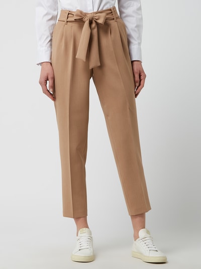 s.Oliver BLACK LABEL Bundfaltenhose mit verkürztem Bein und Stretch-Anteil Camel Melange 4