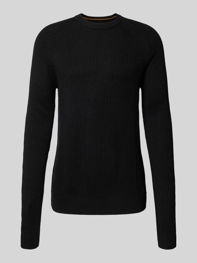 JACK & JONES Sweter z dzianiny z okrągłym dekoltem model ‘PANNEL’ Czarny 2