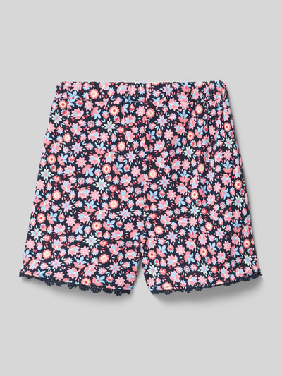 Produktfoto, Regular Fit Shorts aus reiner Baumwolle von s.Oliver RED LABEL, efekt: wzór na całej powierzchni, tunel, elastyczny ściągacz, wpuszczane kieszenie, bawełna, kolorowe kwiaty, wyraźna tekstura materiału