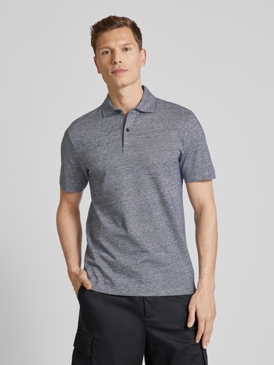 BOSS Poloshirt aus Leinen-Baumwoll-Mix Modell 'Press' Marine 4