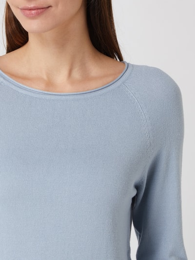 Vero Moda Pullover mit Raglanärmeln Modell 'Nellie' Rauchblau Melange 3