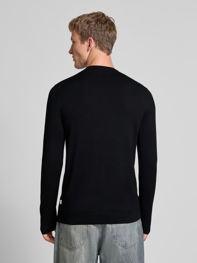 Only & Sons Regular fit gebreide pullover van viscosemix, model 'WYLER' Zwart - 5