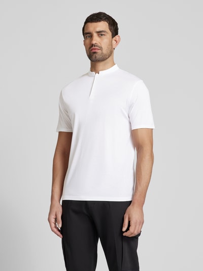 Drykorn Poloshirt in unifarbenem Design Modell 'Louis' Weiss 4