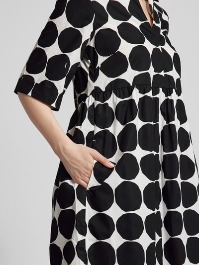 Christian Berg Woman Sukienka midi z efektem stopniowania i wzorem na całej powierzchni Czarny 3