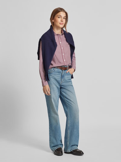 Gant Overhemdblouse met labelstitching Bordeaux - 1