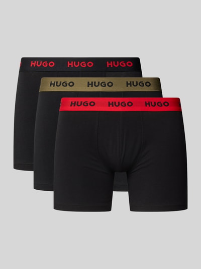 Produktfoto, Trunks mit elastischem Label-Bund im 3er-Pack Modell 'BOXER BRIEF' von HUGO, Optik: Unifarben, Applikation: Label-Bund, Bundabschluss: Elastisch, Multipack:3er-Pack, Materialverarbeitung: Jersey, Material: Baumwoll-Mix