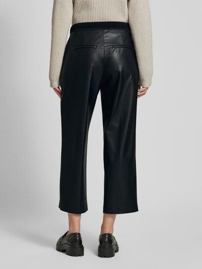 MAC Stoffen broek in leerlook, model 'CHiara' Zwart - 5