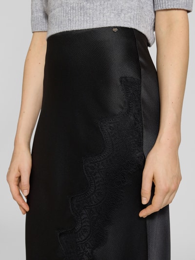 BOSS Orange Maxirok van satijn, model 'VLACE' Zwart - 3