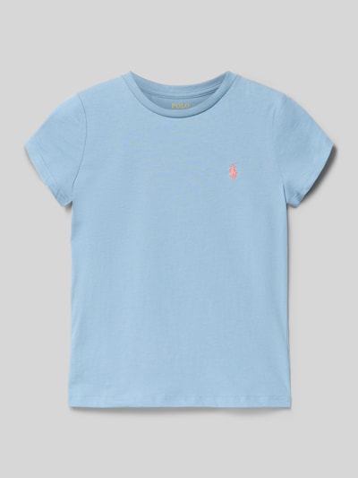 Produktfoto, Regular Fit T-Shirt aus reiner Baumwolle von Polo Ralph Lauren Teens, efekt: jednolity kolor, detal z logo, okrągły dekolt, krótki rękaw, dżersej