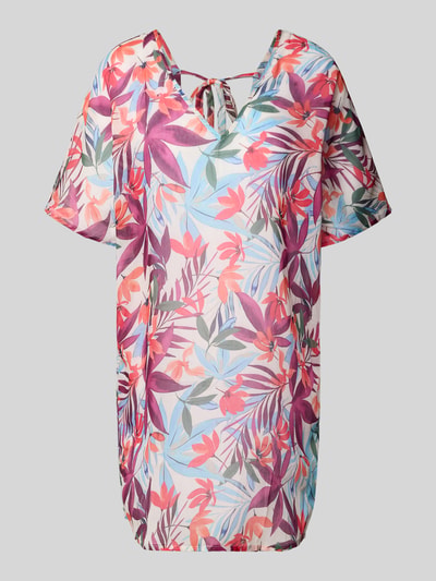 Produktfoto, Tunika mit V-Ausschnitt im Allover-Look von LASCANA, relaxed fit, wzór w kolorowe liście, 1/2-rękaw, damska tunika