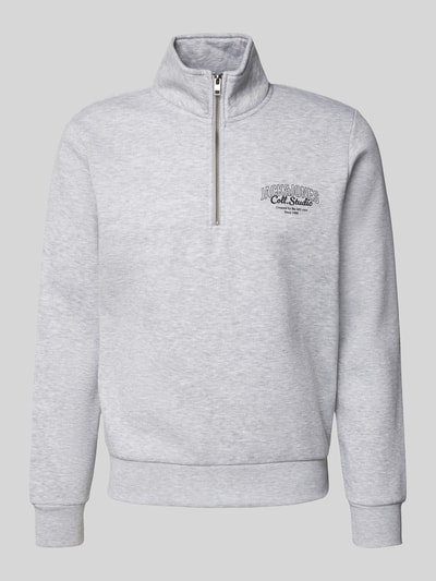 Jack & Jones Sweatshirt met opstaande kraag, model 'AKOTO' Lichtgrijs gemêleerd - 2