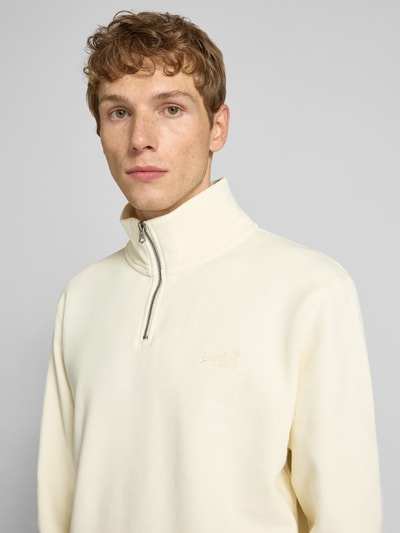 Superdry Sweatshirt mit Troyer-Kragen und Logo-Stitching Offwhite 3