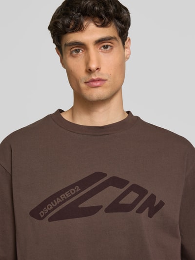 Dsquared2 T-Shirt aus reiner Baumwolle Hellbraun 3