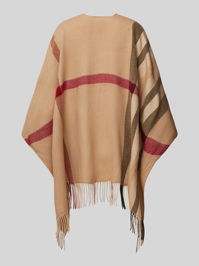 Fraas Poncho met franjes Beige gemêleerd - 3