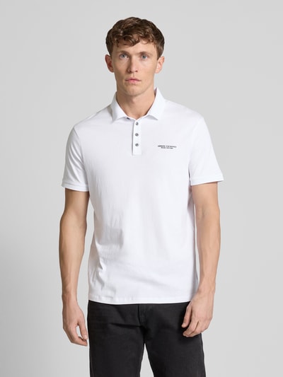 ARMANI EXCHANGE Poloshirt mit Label-Print Weiss 4