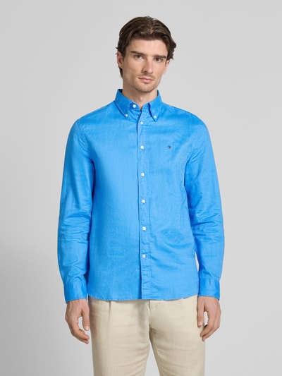 Tommy Hilfiger Regular Fit Freizeithemd aus Baumwoll-Leinen-Mix Royal 4