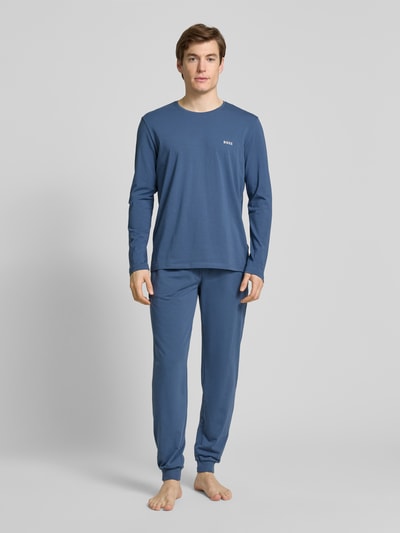 BOSS Relaxed Fit Sweatpants mit Label-Stitching Modell 'Mix&Match' Jeansblau 1