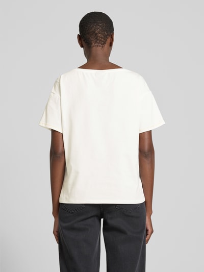 s.Oliver BLACK LABEL Loose Fit T-Shirt aus Baumwoll-Mix mit Kontrastnähten Offwhite 5