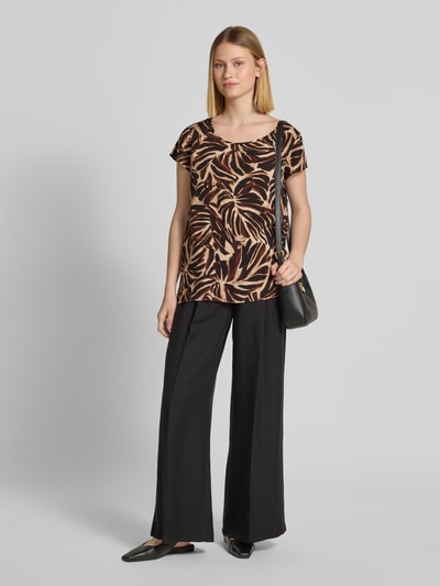 Soyaconcept Blouseshirt met ronde hals, model 'ROKSANA' Donkerbruin - 1