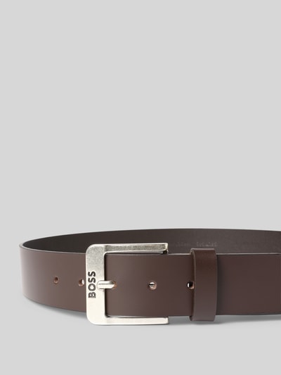 BOSS Leren riem met doornsluiting, model 'JEMIO' Donkerbruin - 2
