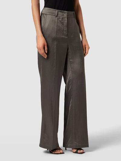 Cambio Spodnie materiałowe z prostą nogawką w kant model ‘AMELIE’ Khaki 4