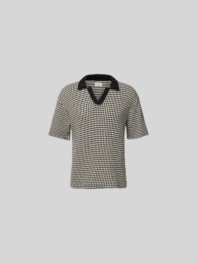 Officine Générale Poloshirt mit gerippten Abschlüssen Black 2