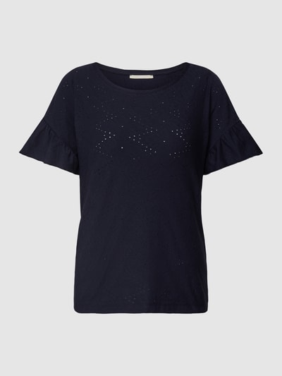 edc By Esprit T-shirt met structuurmotief Marineblauw - 2