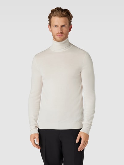 HUGO Strickpullover mit Rollkragen Modell 'San Thomas' Offwhite 4