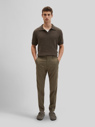 Marc O'Polo Tapered Fit Chino aus Lyocell-Mix Dunkelbraun 1