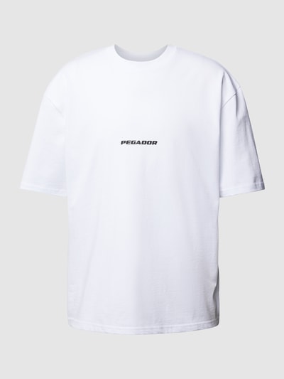 Pegador T-shirt o kroju oversized z nadrukiem z logo Biały 2