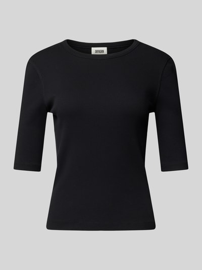 Drykorn T-Shirt in Ripp-Optik Modell 'SELAY' Black 1