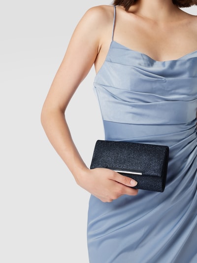 Jake*s Cocktail Clutch in glanzende look, model 'GlitterMetalClip' Marineblauw gemêleerd - 1