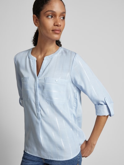 Tom Tailor Regular Fit Bluse aus Lyocell-Mix mit aufgesetzten Brusttaschen Bleu 3