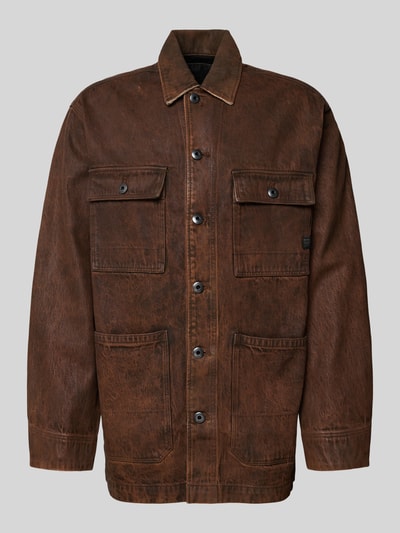 G-Star Raw Relaxed Fit Jacke in Leder-Optik Modell 'Chore' Rostrot 2
