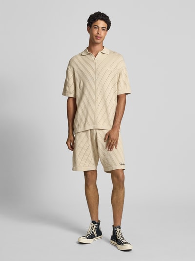 Pegador Strick-Poloshirt mit Label-Stitching Modell 'Canva' Offwhite 1