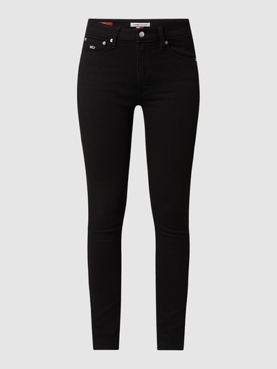 Tommy Jeans High rise super skinny fit jeans met stretch, model 'Sylvia' Zwart - 2