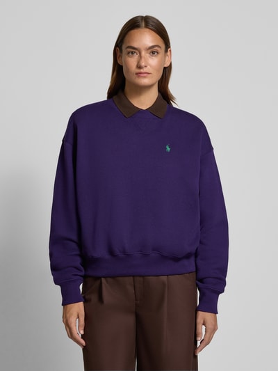 Polo Ralph Lauren Sweatshirt mit überschnittenen Schultern und Label-Stitching Purple 4