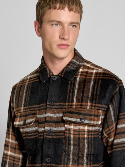 Jack & Jones Regular Fit Hemdjacke mit Brusttaschen Modell 'BRADLEY' Hellbraun Melange 3