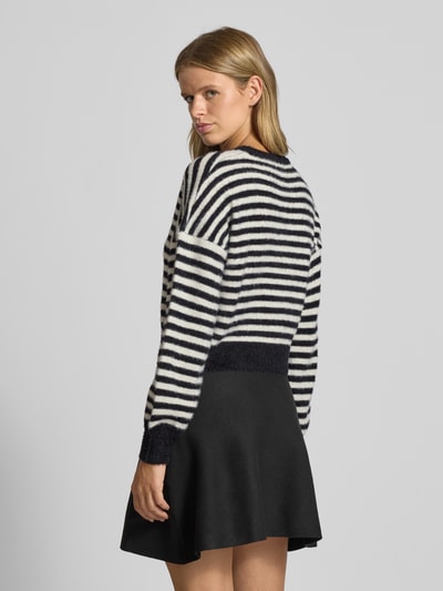 Only Relaxed fit gebreide pullover met all-over motief, model 'PIUMO' Metallic zwart - 5