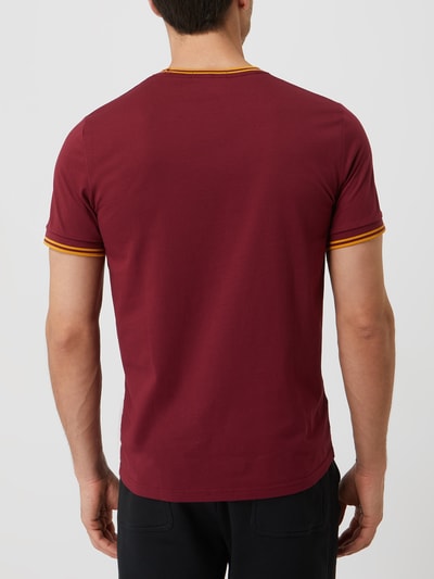 Fred Perry T-Shirt aus Baumwolle mit Label-Stitching Bordeaux 5