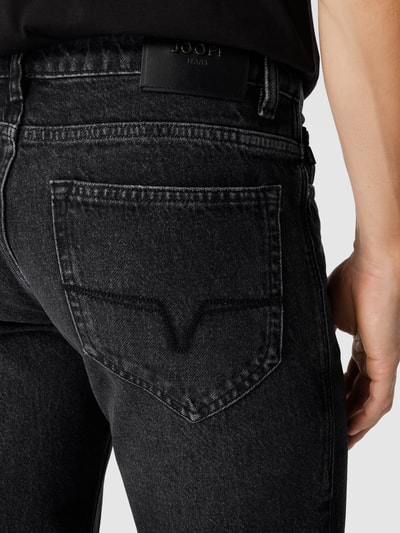 JOOP! Jeans Modern fit jeans met labeldetail, model 'MITCH' Donkergrijs - 3